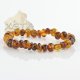 Brown amber beads bracelet